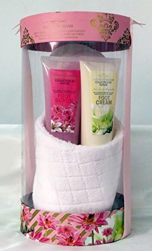 Opaline Garden Dreams Gift Set with Slippers and Bath Salts, Foot Scrub and Foot Cream Gift Boxed