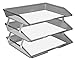 Acrimet Facility 3 Tier Letter Tray, Side Load, Letter Size/A4, Desktop File Organizer, Plastic (Clear Smoke Color)