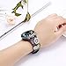 FayTop Luxury Flower Leather Watch Band for Women 20mm Samsung Watch Band 42mm Black Buckle for Galaxy Watch Active 40mm and Most 20mm Width Band Smartwatch/Traditional Watch Wristband Gray
