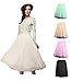 V28 Women Girls Junior Pleated Tulle Tutu Ballet Midi Elastic Skater Dance Skirt