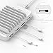 FlePow 10-Port USB Charging Station Dock with Built-in Charge Cables(Patented Retractable Design) Organizer for Smart Phones & Tablets, White