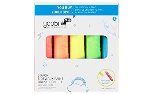 Yoobi Sidewalk Paint Brush Pen Set - Multicolor (5pk)