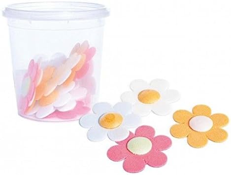 2261 Set Of 12 Decorative Cornflour Flowers, Multicoloured, 6,5 x 6.5 x 7.5cm