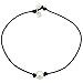 Single Freshwater Pearl Choker Necklace on Leather Cord One Bead Jewelry for Women Handmade