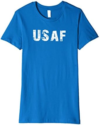 Womens USAF US Air Force Distressed T-Shirt XL Royal Blue