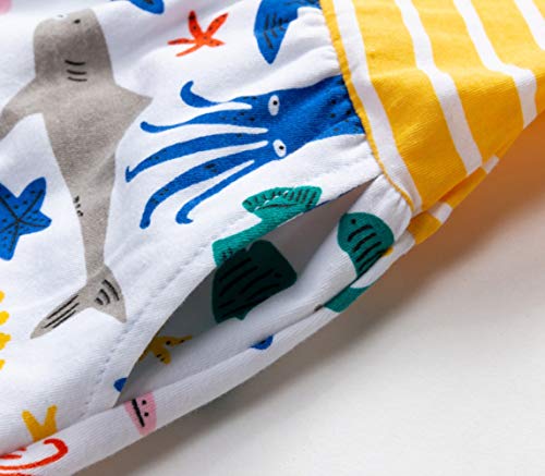 image for WRHJZW Kids Girls Cotton Dress Short Sleeves Casual Summer Cartoon Oce