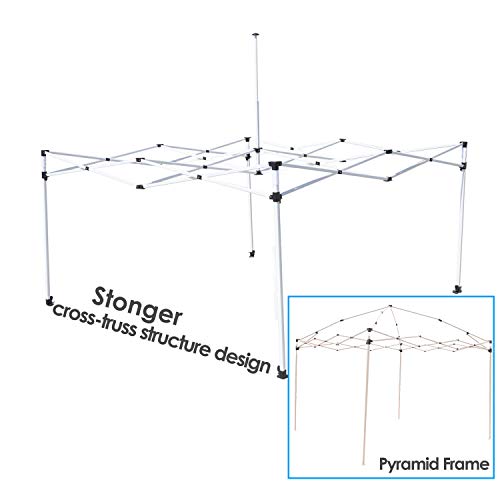Goutime 10x10 Commercial Grade Pop Up Canopy Tents for Parties Trades Shows, Waterproof Ez Up Canopy with Wheeled Bag, White