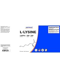 Nutricost L-Lysine 1000 mg, 500 cápsulas – 500 mg por cápsula, sin OMG, sin gluten, 1