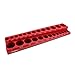 ABN Magnetic Socket Organizer Tray – SAE Standard 3/8in Socket Holder Magnetic Tool Organizer 26 Slot Red Holder