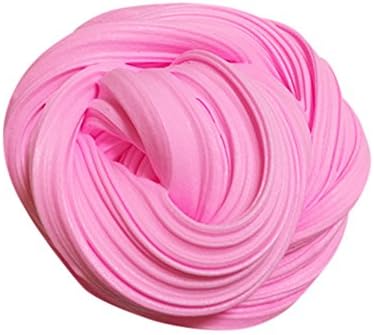 Pink Fluffy Slime Stress Relief Clay for Kids and Adults, Super Soft and Non-sticky DIY (pink)