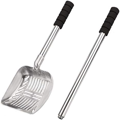 倉庫 猫砂スコップyangbaga金属スコップ ペット スコップ猫砂のお手入れ 猫トイレ用スコップ X １３ ５x ５ｃｍ ソフトフォームのロングハンドル ペットトイレ用品