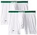 Lacoste Men's 2-Pack Colours Cotton Stretch Boxer Brief, White, Medium