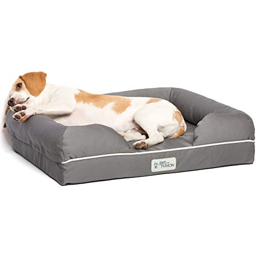 PetFusion Large Dog Bed w/ Solid 4″ Memory Foam, Waterproof liner, YKK