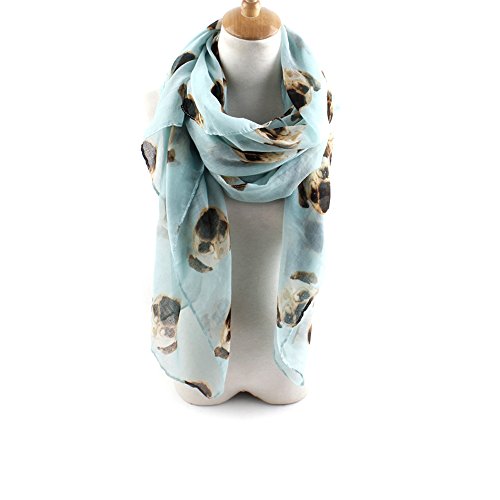 ctshow Cute Pugs Print Voile Animal Print Scarf Fashionable Women Scarves