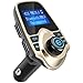 Nulaxy Bluetooth Car FM Transmitter Audio Adapter Receiver Wireless Handsfree Voltmeter Car Kit TF Card AUX USB 1.44 Display (Golden)