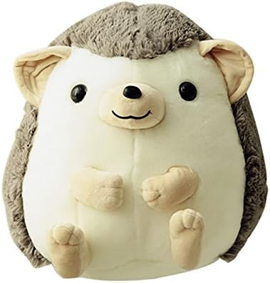 Funif Cute Throw Pillow Stuffed Plush Animal Toys for Kids Doll Gift Hedgehog Shape Back Cushion Home Decoration Gray 13.8"