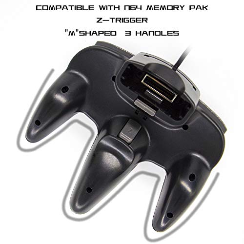 Wired Controller for Nintendo 64 N64 Console, Upgraded Joystick Classic Video Game Gamepad(Black)