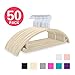 MIZGI Premium Velvet Hangers 50 Pack Heavyduty- Non Slip No Shoulder Bump Suit Hanger - Chrome Hooks,Space Saving Clothes Rounded Shape for Coat,Sweater,Jackets,Pants