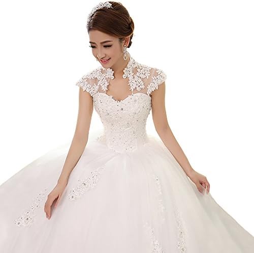 Sweetheart Lace Appliques Backless Beaded Ball Gown Wedding Dress