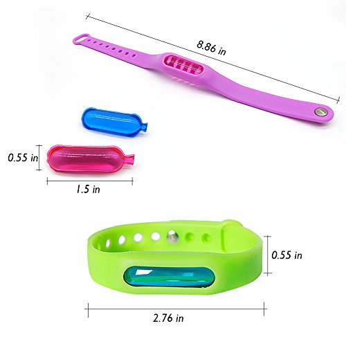 Mosquito Repellent Bracelets, ZALALOVA 6-Packs Natural Deet Free Insect Travel Repellent Wristband Bangle for Kis & Adults Outdoor & Indoor, Barbeque Grilling Against Bugs, Pests with Free replacement