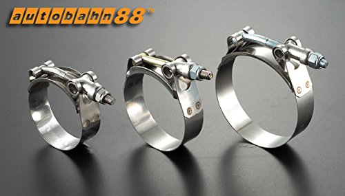 Autobahn88 Stainless Steel Hose T-Bolt Clamp, Fit for Hose OD Size = (1.36-1.6 Inch (34-40mm)), for Fuel Pump, Filter, Hose, Plumbing (Pack of 4) - Thumbnail 4