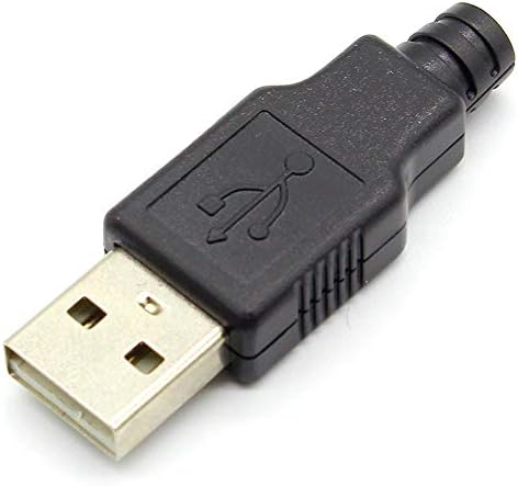 10pcs Type A Male USB 4 Pin Plug Socket Connector with Black Plastic Cover