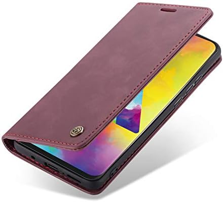 Case for Samsung Galaxy A10, PU Leather Wallet Flip Protector Cover with [Kickstand] [Card Slots] [Soft TPU Inner Shell] Premium Retro Shockproof Folio Protective - Burgundy