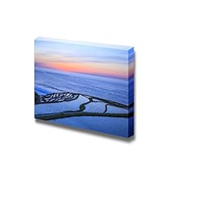 Rice Terraces at Twilight Shiroyone Senmaida Ishikawa Japan - Canvas Art Wall Art - 12" x 18"
