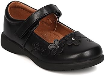 School Rider FB48 Leatherette Daisy Mary Jane Uniform Shoe (Toddler Girl / Little Girl / Big Girl) - Black (Size: Little Kid 11)