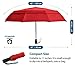 EEZ-Y Travel Umbrellas for Rain - Wind Resistant w/Open Close Button - Red