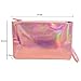Fashion Women's Holographic Leather Clutch Bag Purse Simple Fashion Laser Envelope Evening Wristlet Handbag, portable waterproof Fashion Focus Cosmetic bag,Shining Evening Bag, Wedding Party (Pink)