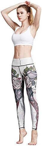 IBOWO Women's Yoga Pants Leggings colorful Gym Capris Hip Hop Tights Workout (Printed)