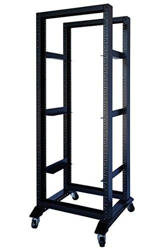 Raising Electronics Open Rack 28U 4 Post Open Frame 19-Inch Data Network Desktop Server/Audio Rack