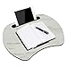 HOME BI Lap Desk for Laptop, Portable Laptop Table with Phone Tablet Holder, Fits up to 15″ Laptop and 9.7” Tablet (White)thumb 1