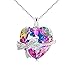 GAEA H - Heart Present Series Heart Pendant Necklace Purple Rainbow Gift for Mother's Day GHJN094