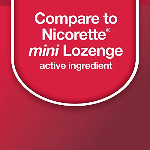 Basic Care Mini Nicotine Polacrilex Lozenge 4 mg (nicotine), Cherry Ice Flavor, Stop Smoking Aid, 27 Count