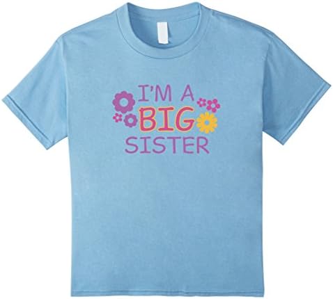 I'm A Big Sister T-Shirt for Girls - Kids 8 - Baby Blue