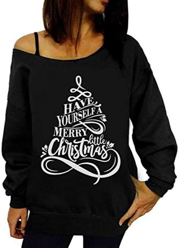CZJJ Women Top Christmas Print Long Sleeve Sweatshirt Pullover Top Blouse Shirt