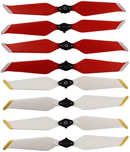 Helistar Propellers for DJI Mavic 2 Pro/Mavic 2 Zoom Accessories Foldable Low-Noise 8743F Props Quick-Release CW CCW Blades 4 Pairs (Red+White)