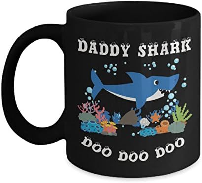 Funny daddy shark doo doo doo Coffee Mugs - The World's Coolest DAD Coffee Mugs - Father's Day Ceramic Coffee Mug - Best Father's Day Gifts - Gifts Fo