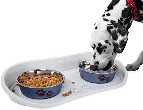 PETMAKER Non Skid Pet Bowl Tray grey
