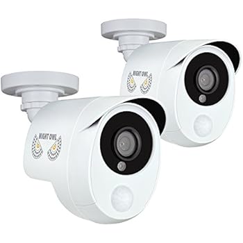 Night Owl Security 2 Pack Add-On 1080p Wired HD Analog Security Cameras with Heat Based Motion Detection