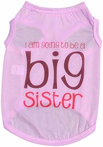 Small Dogs Big Sister Shirt Vest Clothes Summer Spring Apparel Costumes Size Small Large (XS, Purple)