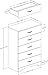 South Shore Step One 5-Drawer Dresser, Chocolate with Matte Nickel Handles