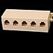LORJE 5 Way Telephone Jack Multiple Phone Modular Outlet Splitter Connector