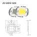 CHANZON High Power Led Chip 50W Royal Blue Plant Grow Light (440nm - 450nm / 1500mA / DC 30V - 34V / 50 Watt) SMD COB Emitter Diode Components 50 W Bead for DIY Hydroponic Aquarium Growing Lamps