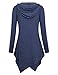 Miagooo Womens Cross Neck Uneven Hemline Hoody Long Sleeve Loose Flare Tunic Henley
