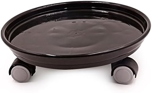 EPGardening Black Natural Resin 5 Wheels Plant Caddy/Dolly(15")
