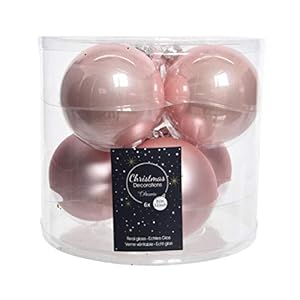 Glas Kerst Bauble, Poeder Roze, 8 cm