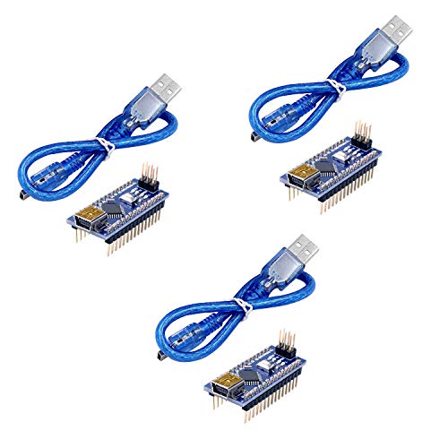 Longruner for Arduino Mini Nano V3.0 ATmega328P 5V 16M Micro Controller Board Module with USB Cable for Arduino 3pcs